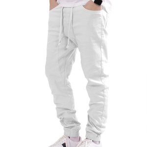 Men's Drawstring Harem Jogger Pants White